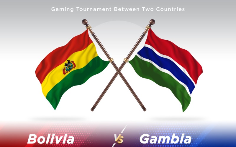 Bolivia versus Gambia Two Flags Illustration