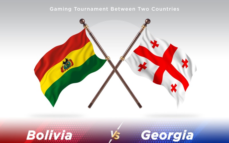 Bolivia versus Georgia Two Flags Illustration