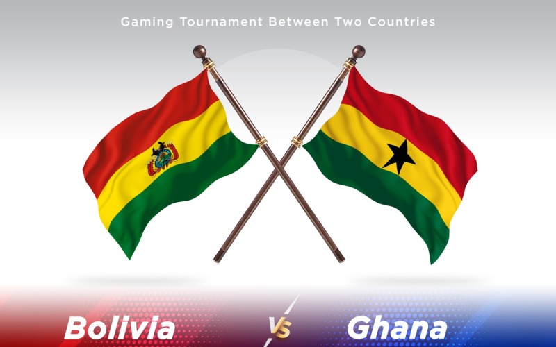 Bolivia versus Ghana Two Flags Illustration