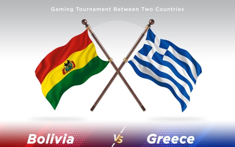 Bolivia versus Greece Two Flags Illustration