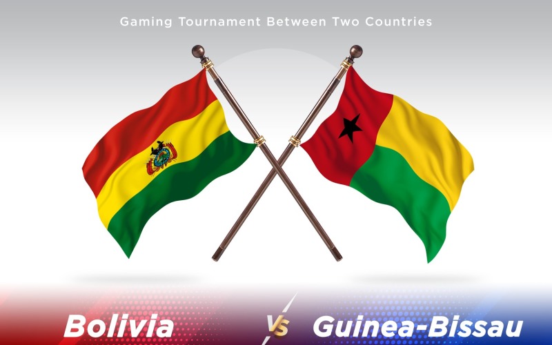 Bolivia versus Guinea-Bissau Two Flags Illustration