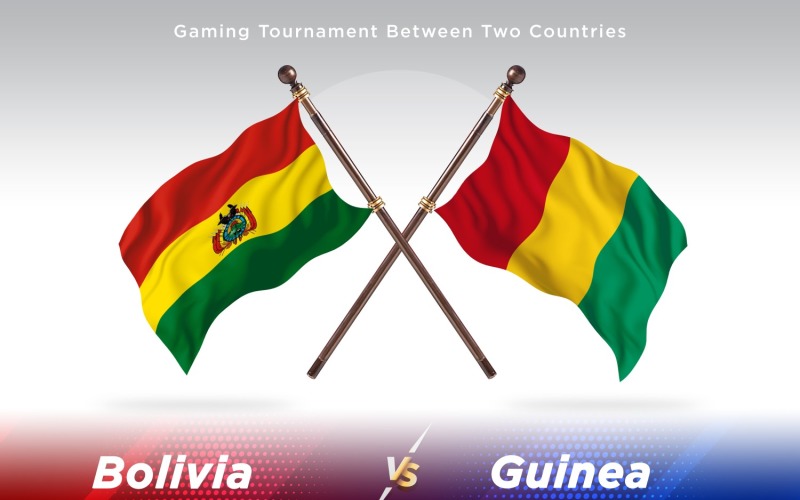 Bolivia versus guinea Two Flags Illustration