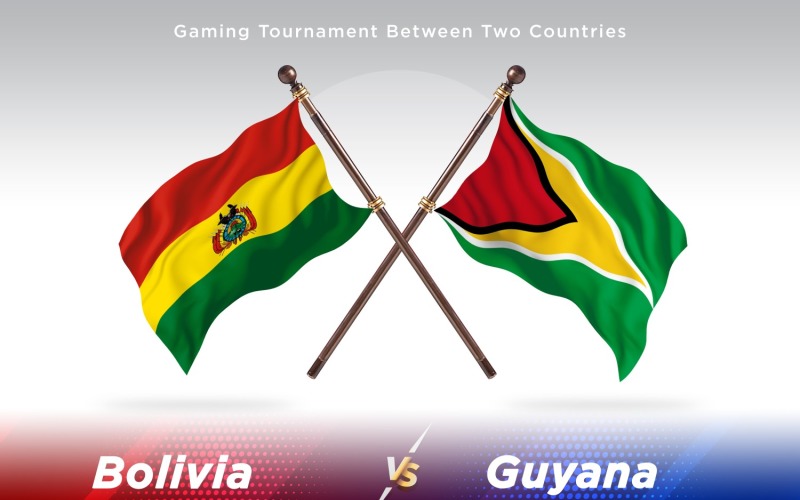 Bolivia versus Guyana Two Flags Illustration