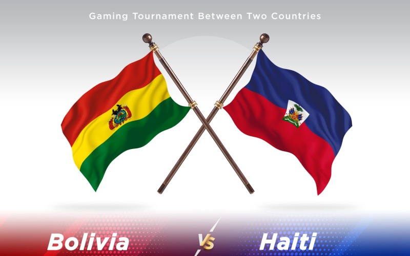 Bolivia versus Haiti Two Flags Illustration