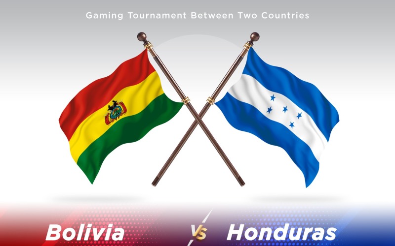 Bolivia versus Honduras Two Flags Illustration