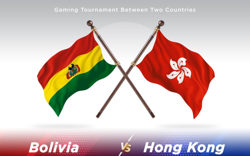 Bolivia versus Hong Kong Two Flags Illustration