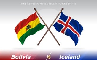 Bolivia versus Iceland Two Flags