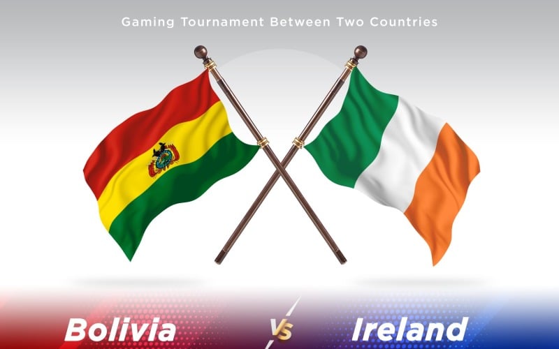 Bolivia versus Ireland Two Flags Illustration