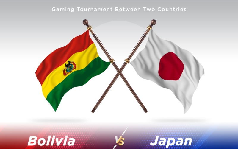 Bolivia versus japan Two Flags Illustration