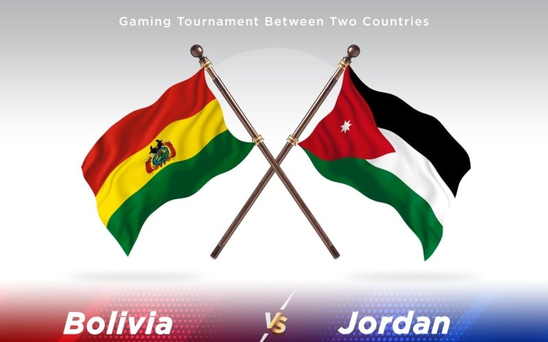 Bolivia versus Jordan Two Flags Illustration