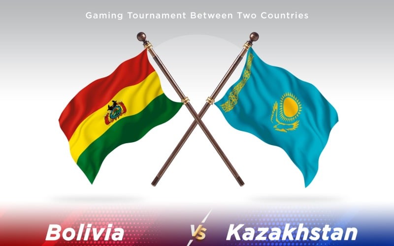 Bolivia versus Kazakhstan Two Flags Illustration