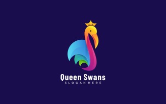 Queen Swans Colorful Logo