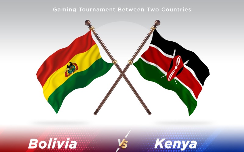 Bolivia versus Kenya Two Flags Illustration