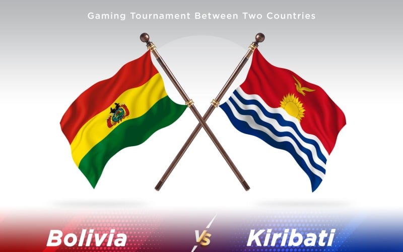 Bolivia versus Kiribati Two Flags Illustration