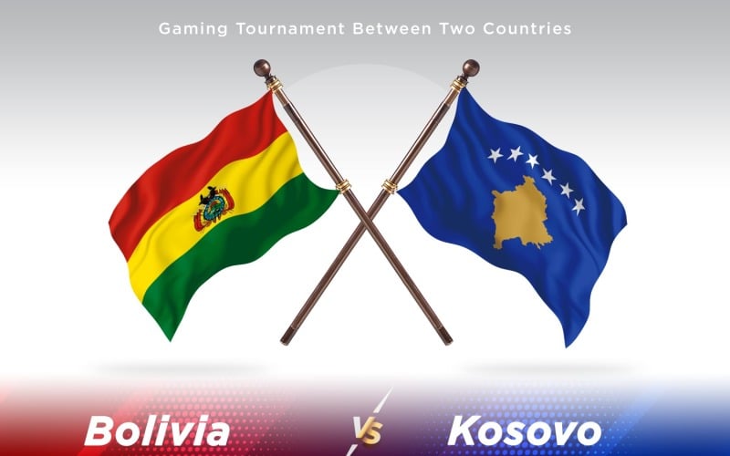 Bolivia versus Kosovo Two Flags Illustration