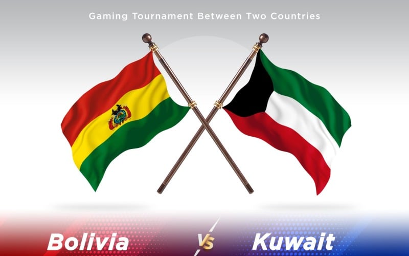 Bolivia versus Kuwait Two Flags Illustration