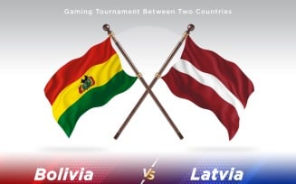 Bolivia versus Latvia Two Flags