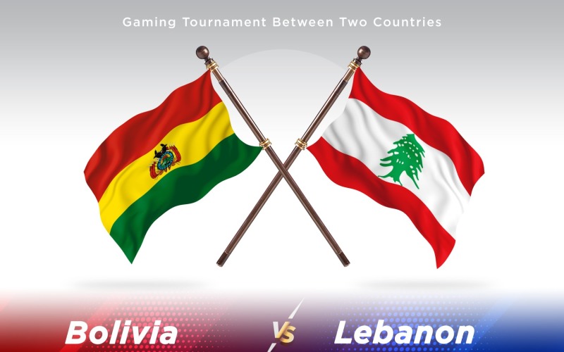 Bolivia versus Lebanon Two Flags Illustration
