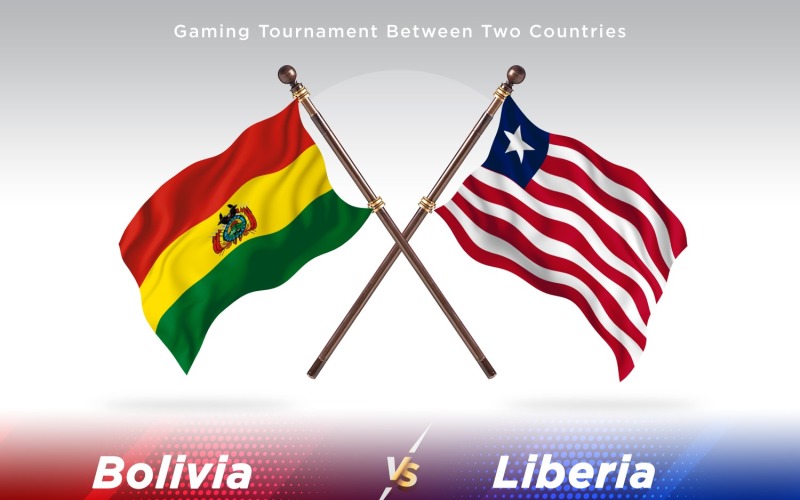 Bolivia versus Liberia Two Flags Illustration