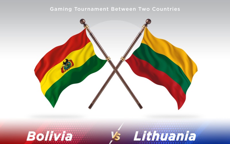 Bolivia versus Lithuania Two Flags Illustration