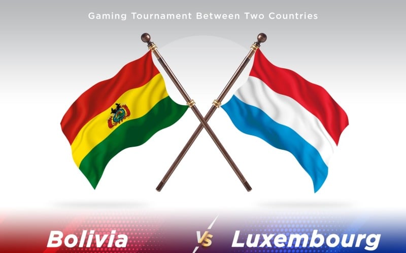 Bolivia versus Luxembourg Two Flags Illustration