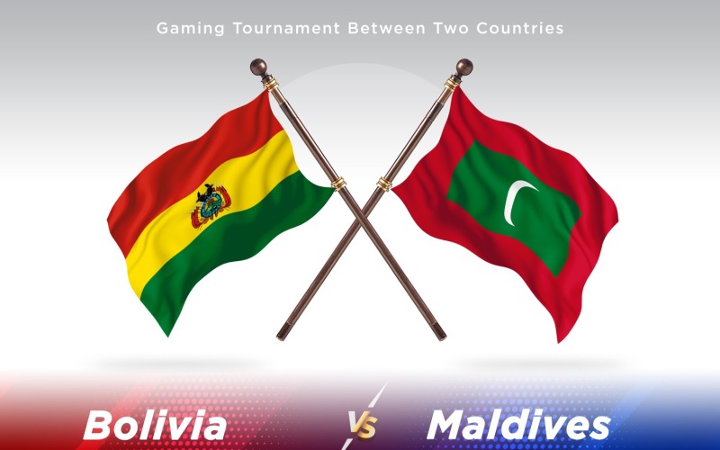 Bolivia versus Maldives Two Flags Illustration