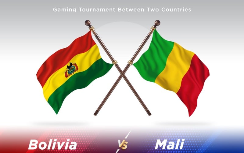Bolivia versus Mali Two Flags Illustration