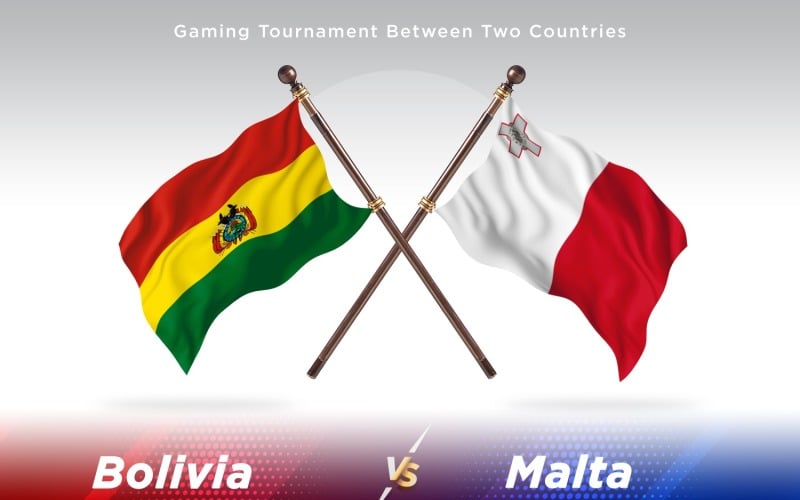 Bolivia versus Malta Two Flags Illustration