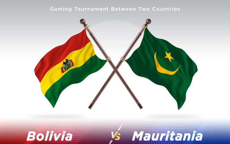 Bolivia versus Mauritania Two Flags Illustration