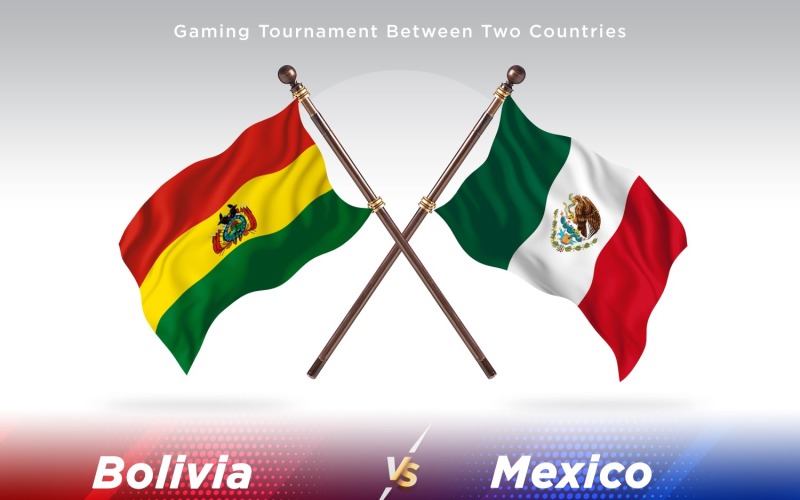 Bolivia versus mexico Two Flags Illustration