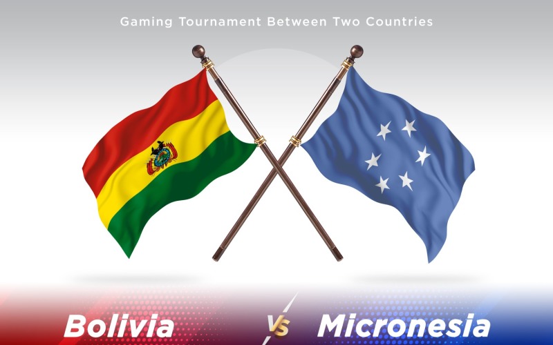 Bolivia versus Micronesia Two Flags Illustration