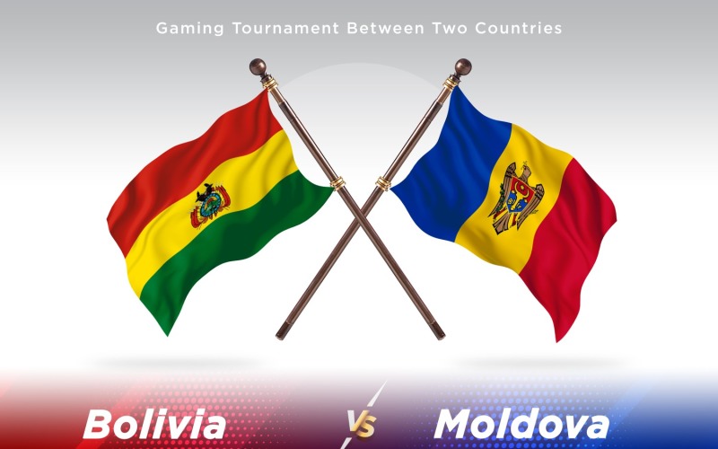 Bolivia versus Moldova Two Flags Illustration