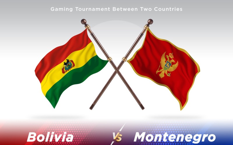 Bolivia versus Montenegro Two Flags Illustration