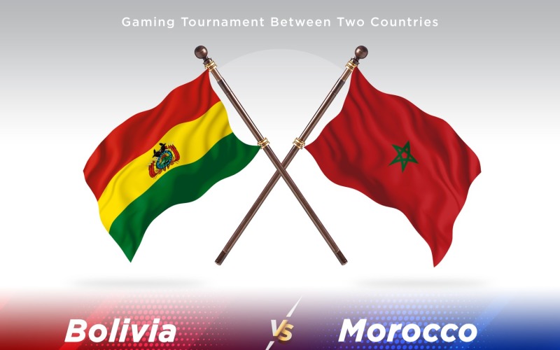 Bolivia versus morocco Two Flags Illustration