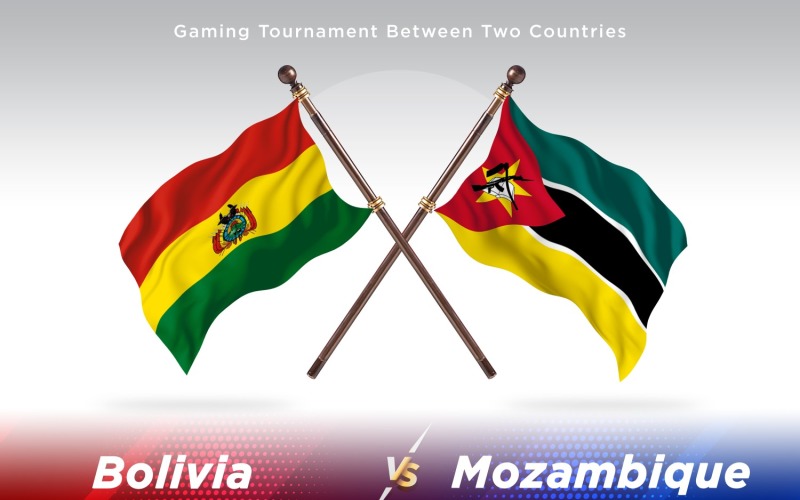 Bolivia versus Mozambique Two Flags Illustration
