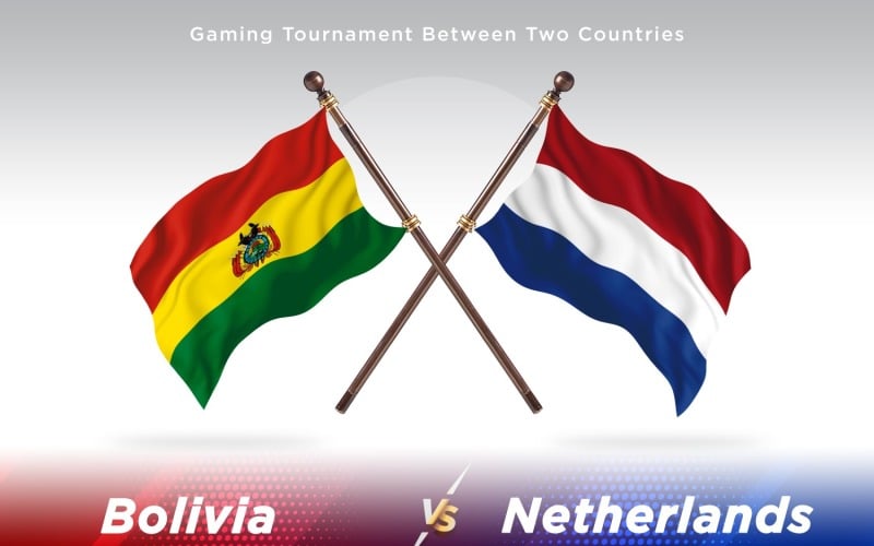Bolivia versus Netherlands Two Flags Illustration