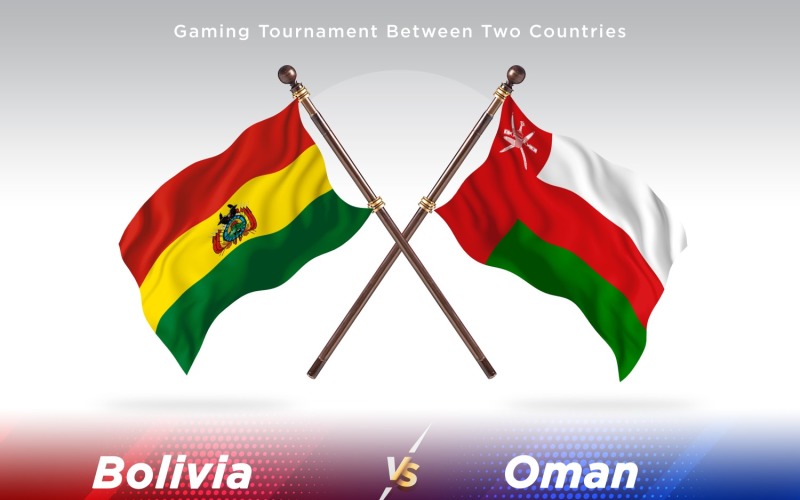 Bolivia versus Oman Two Flags Illustration