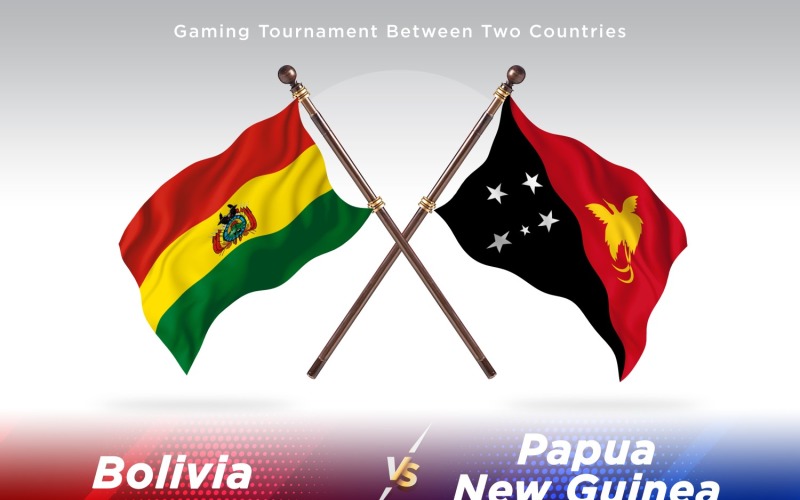 Bolivia versus Papua new guinea Two Flags Illustration