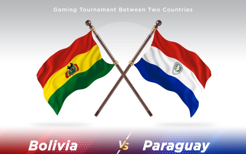 Bolivia versus Paraguay Two Flags Illustration