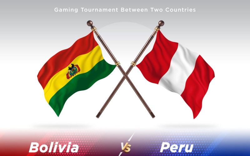 Bolivia versus Peru Two Flags Illustration