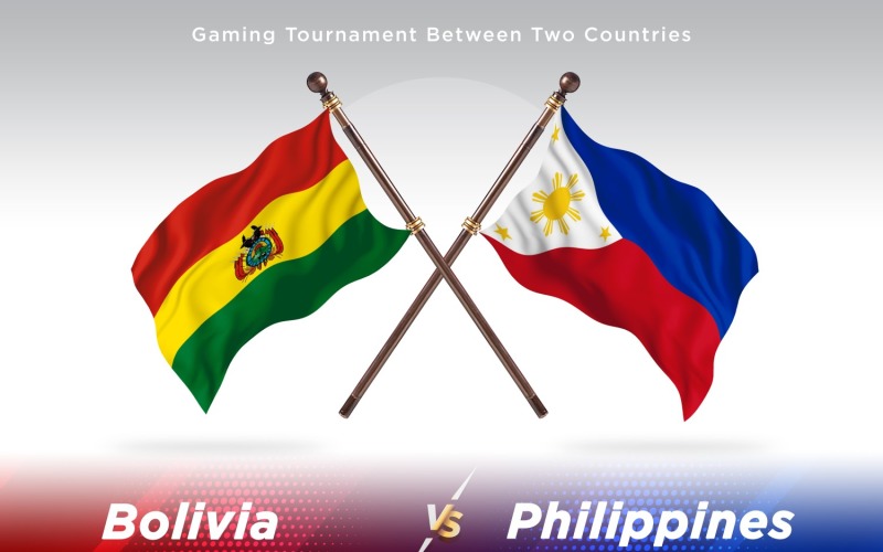 Bolivia versus Philippines Two Flags Illustration
