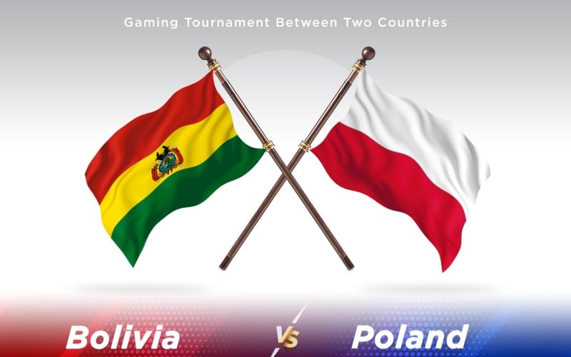 Bolivia versus Poland Two Flags Illustration