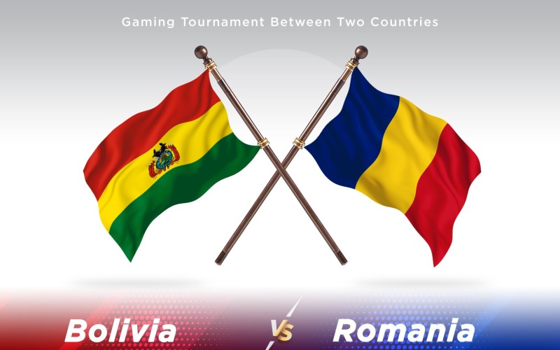 Bolivia versus Romania Two Flags Illustration
