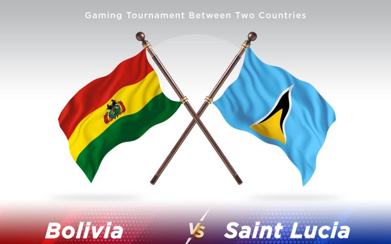 Bolivia versus saint Lucia Two Flags Illustration