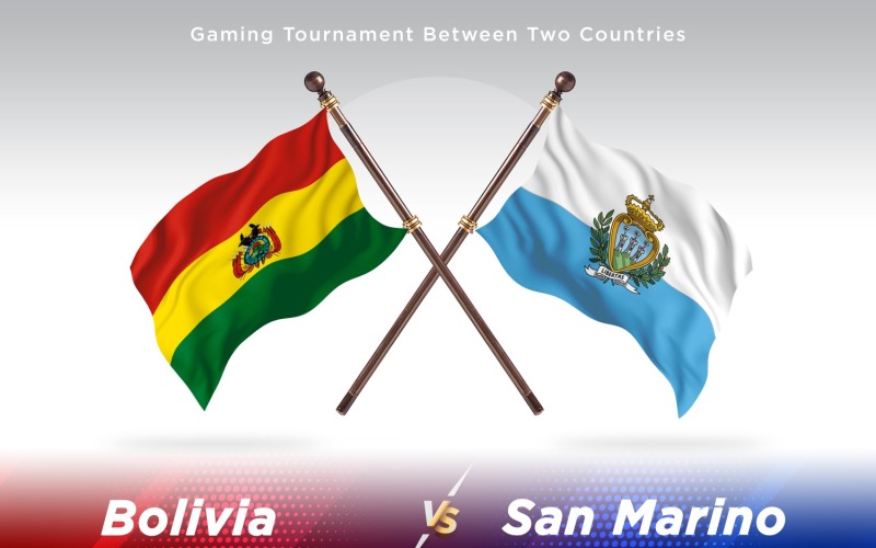 Bolivia versus san Marino Two Flags Illustration