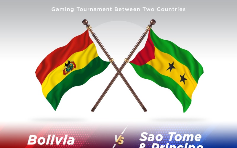 Bolivia versus Sao tome and Principe Two Flags Illustration