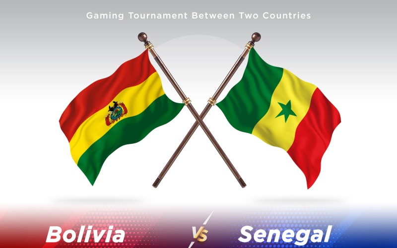 Bolivia versus Senegal Two Flags Illustration