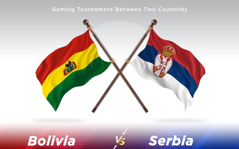 Bolivia versus Serbia Two Flags Illustration