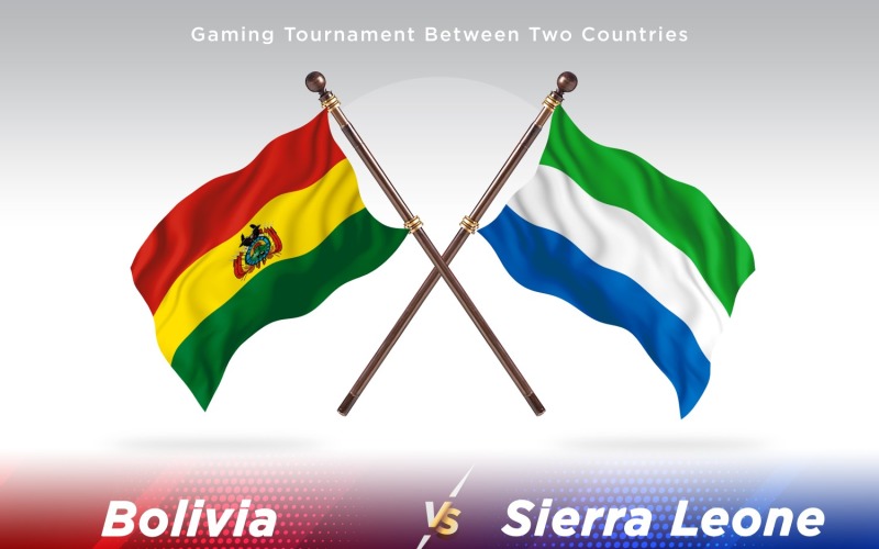 Bolivia versus sierra Leone Two Flags Illustration