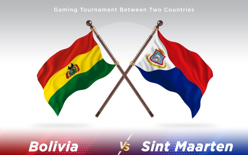 Bolivia versus Sint marten Two Flags Illustration